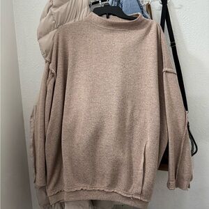 Pink mock neck sweater